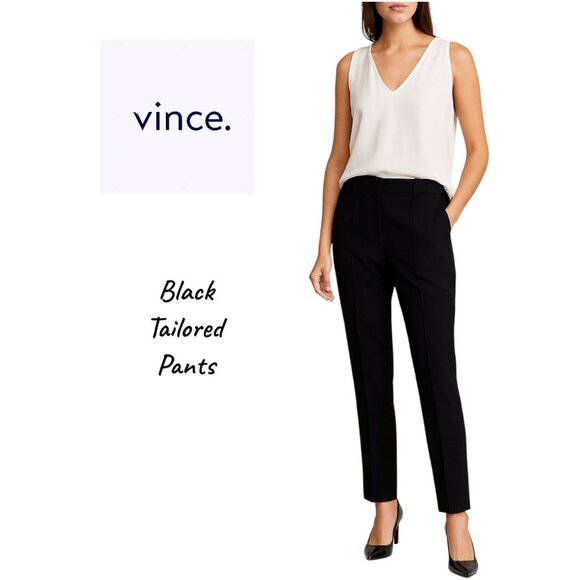 Vince Black Italian Fabric Dress Pants – Tailored Fit, Size 4 - Picture 1 of 15